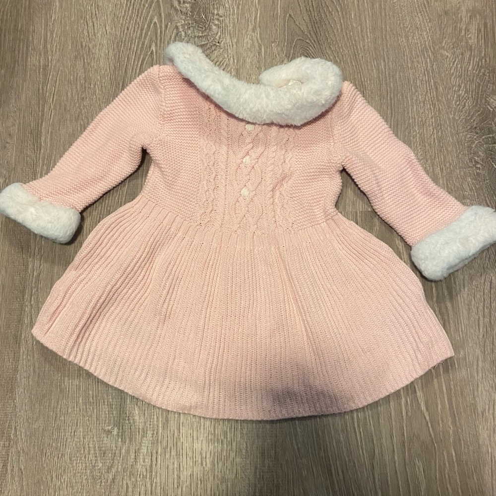 Rachel Ashwell baby girl pink sweater dress 3-6M GUC